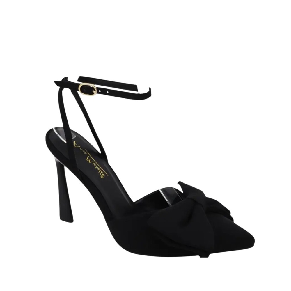 Black Bow Ankle Strap Heels